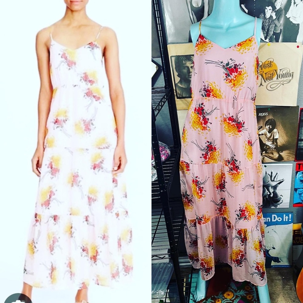 🧡 NWT J. CREW MERCANTILE CHIFFON LAYERED FLORAL BOHO SUN MAXI DRESS 8